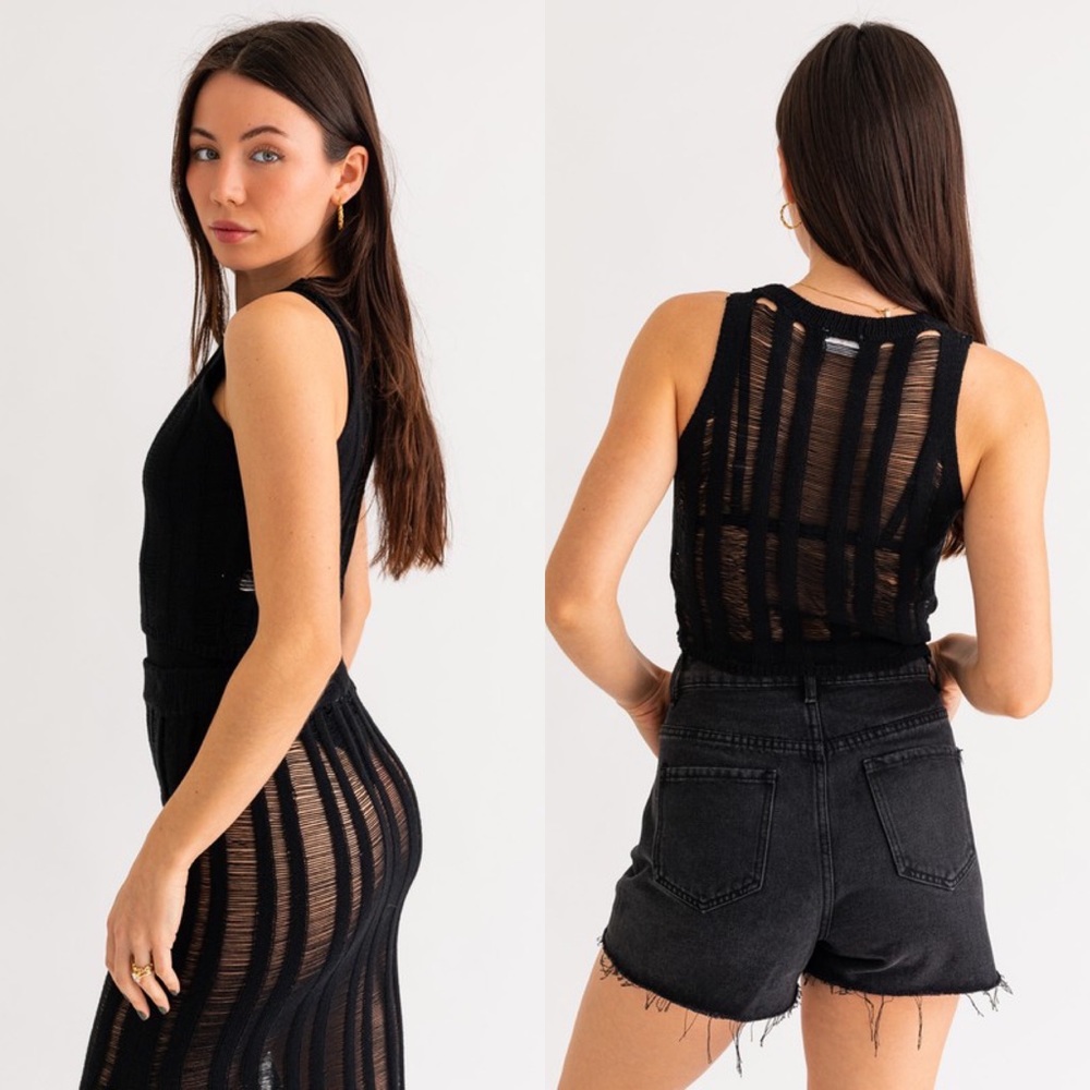 🦃24 HOUR SALE🦃Wild Child Black Ladder Sweater Top and Skirt Set - Picture 7 of 8